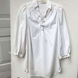 ANNE FONTAINE Poet white Blouse 40 8 lace up top